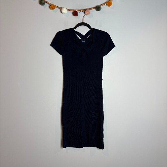 Vivienne Tam Dresses & Skirts - Vivienne Tam navy blue cut out strappy bodycon midi dress